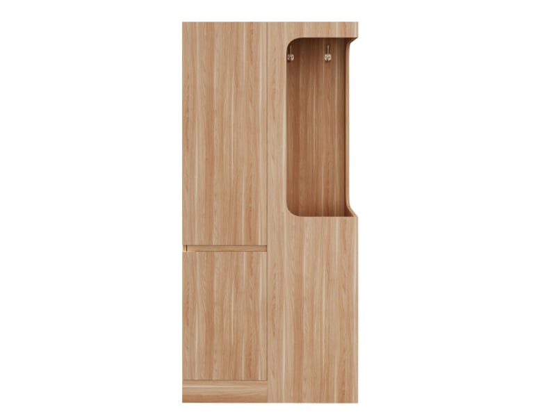  Armoire 1 porte en bois 70x40x170 cm avec penderie ouverte et 4 tiroirs, meuble de rangement chambre  - Conforama E