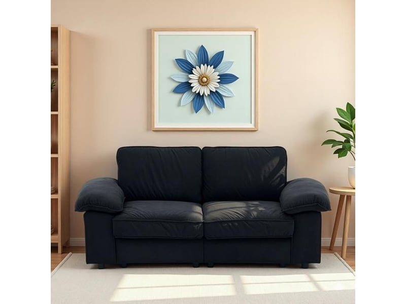 Canapé 2 places - fx-p20eu-bk1 - noir - tissu doux - rangement intégré sous siège noir - Conforama C