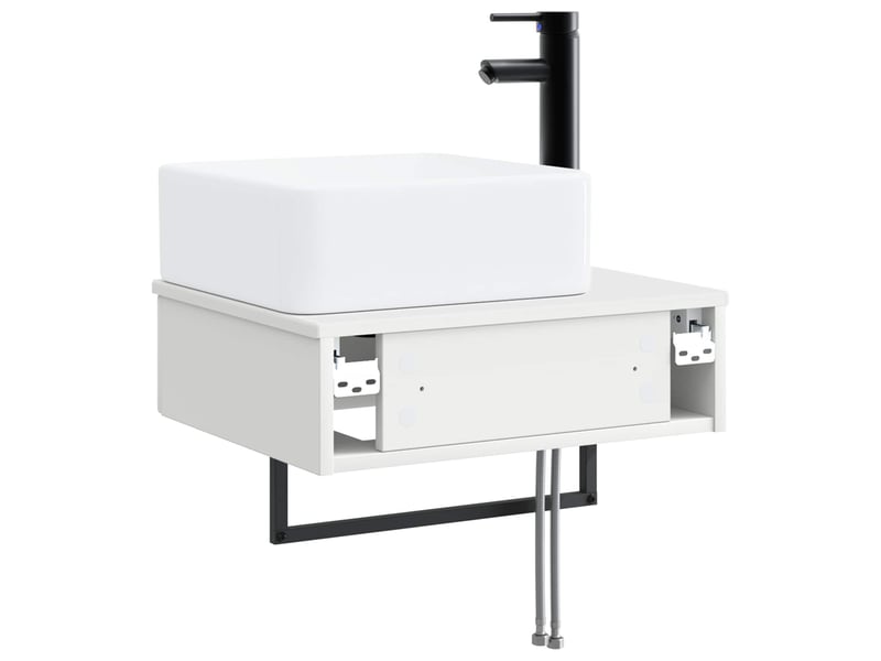  Basin de lavage mural, lavabo blanc 50x41x39 cm bois d'ingénierie  - Conforama E
