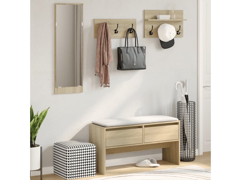  Ensemble de meubles de couloir 4 pcs chêne sonoma  - Conforama C