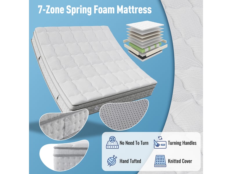  Matelas 180x200 h3 7 zones ressorts ensachés, mousse froide, 25 cm, certifié oeko-tex YK-N616P446107 - Conforama D