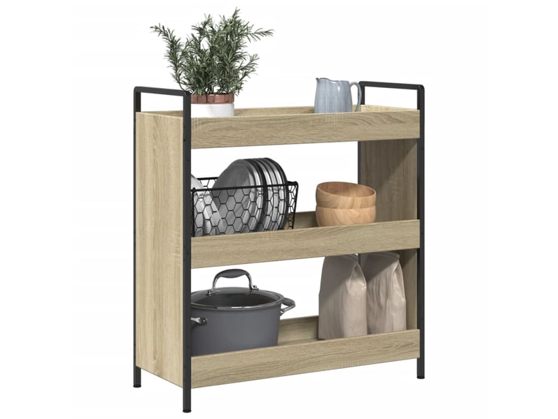  Desserte de cuisine, chariot de rangement chêne sonoma 70x30x82 cm bois d'ingénierie  - Conforama E