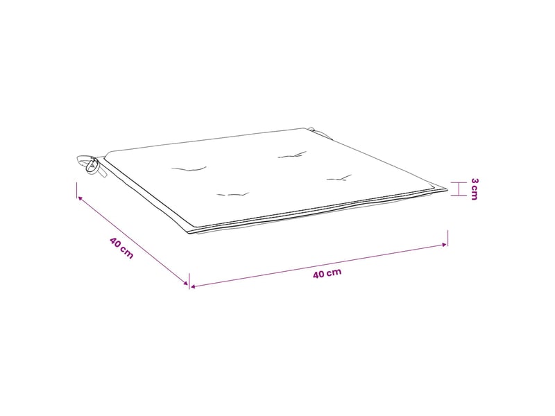  Lot de 4 coussins de chaise jardin taupe 40x40x3cm tissu oxford cf33047  - Conforama E