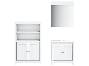 Ensembles de salle de bain, meubles de salle de bain 3 pcs berg blanc bois de pin massif cf64774