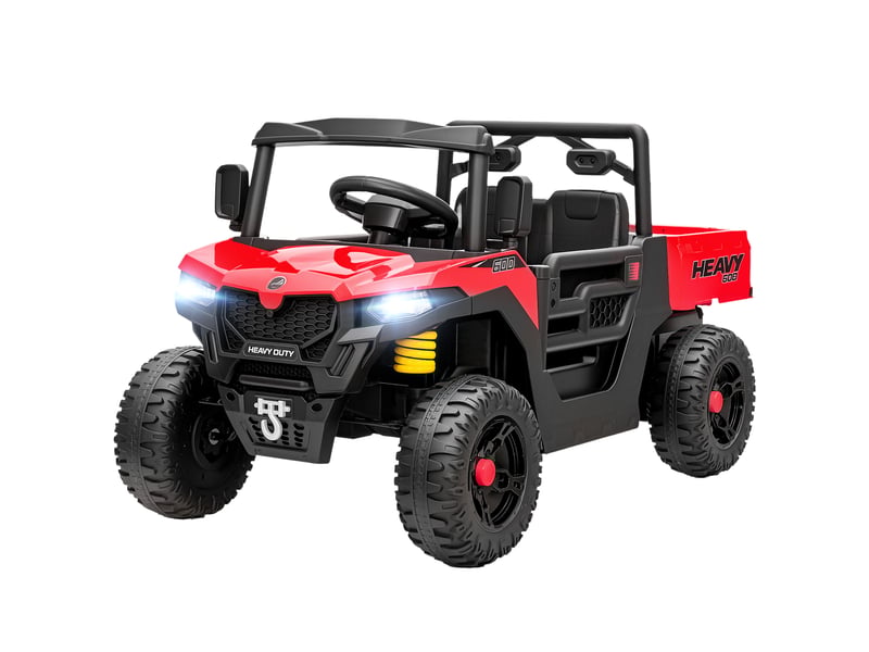 Voiture électrique 12 v pour enfants avec télécommande, suspension, coffre et musique, 3-8 ans, rouge - Conforama B