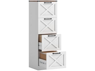 Caisson de bureau 4 tiroirs pour dossiers suspendus blanc 40 x 40 x 131 cm