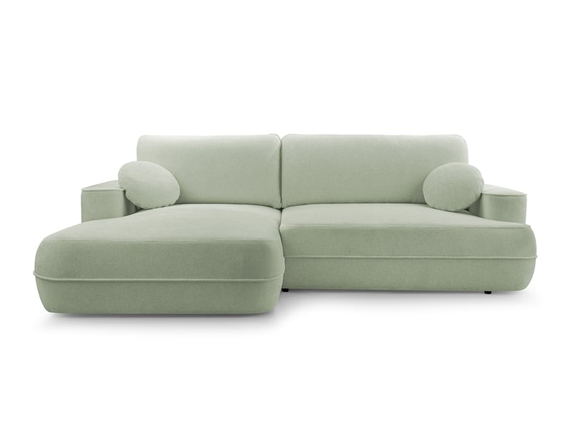 Canapé d’angle avec fonction lit peoni 267 cm vert sauge g Peoni - Conforama A