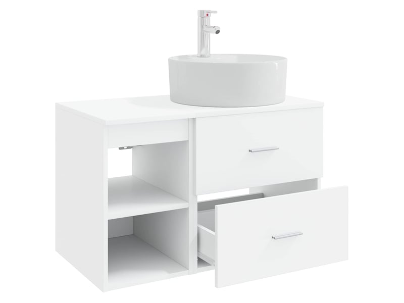 Ensemble de mobilier de salle de bain 2 pcs blanc shl973 - Conforama D