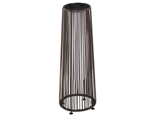 Lampe solaire de jardin led automatique effet rotin marron, h 61 x ø 21,5 cm