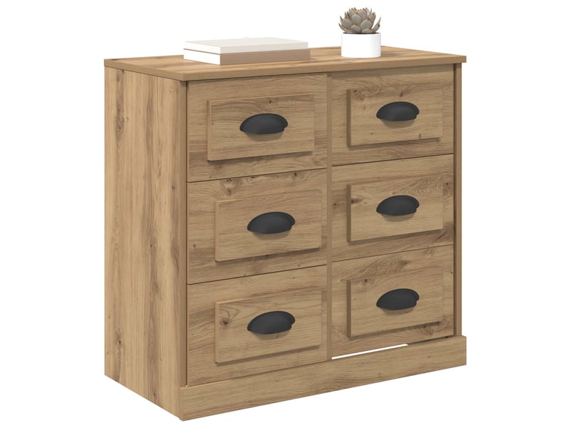  Buffet - bahut - meuble de rangement chêne artisanal 70 x 35,5 x 67,5 cm bois d'ingénierie  - Conforama C