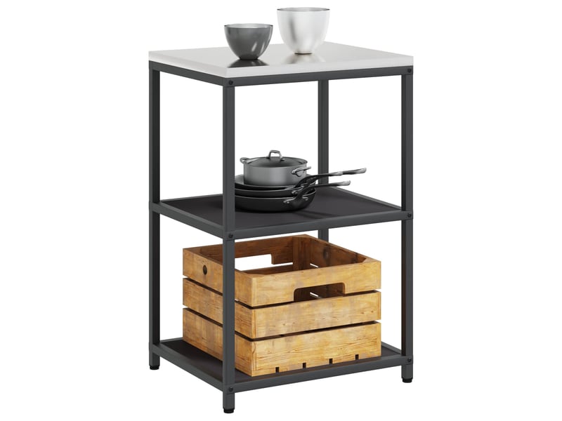  Étagère de cuisine, étagère de rangement hattem noir 60x50x92cm acier  - Conforama C