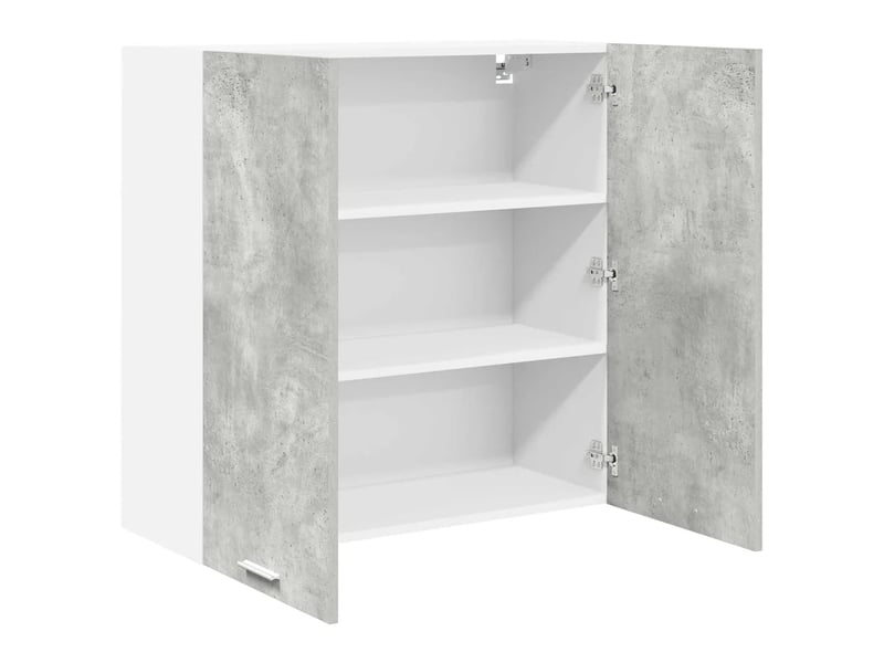 Armoire suspendue moderne rangement spacieux 80 x 31 x 80 cm en bois d'ingénierie gris béton 02_0053324  - Conforama B
