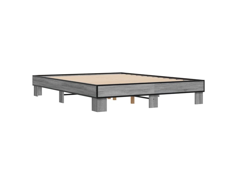  Lit double- lit adulte -  cadre de lit sans matelas sonoma gris 150x200 cm  - Conforama B