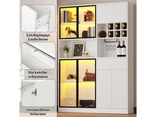 Vitrine coloris blanc 9 étagère(s) <strong></strong> <strong></strong> - 140 cmx200 cm