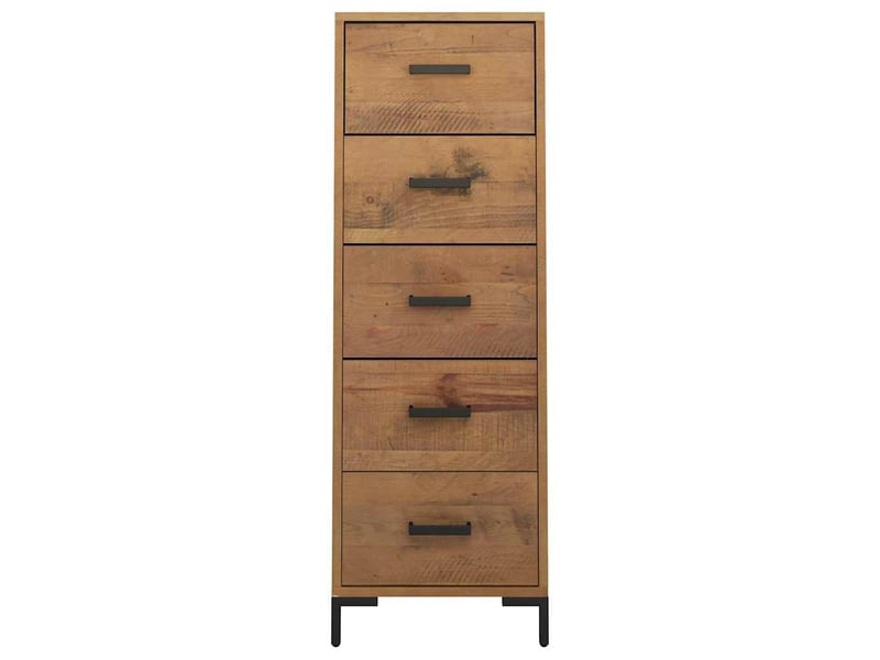  Commode chambre adulte, armoire à tiroirs 42x35x110 cm bois de pin massif  - Conforama C