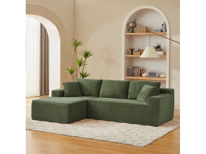  Canapé modulable en l, 3 places, en mousse à mémoire de forme, style cloud, grande méridienne  - Conforama E