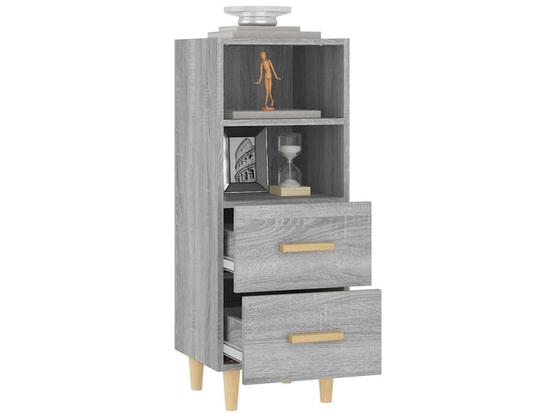  Buffet - bahut - meuble de rangement sonoma gris 34,5x34x90 cm bois d'ingénierie  - Conforama E