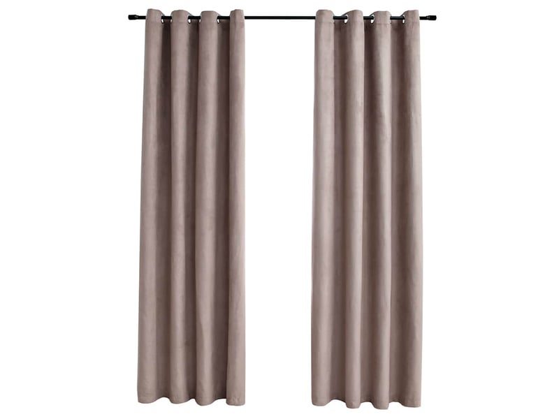  Lot de 2 rideaux occultants, rideaux black-out avec anneaux en métal taupe 140x245 cm cf44854  - Conforama A