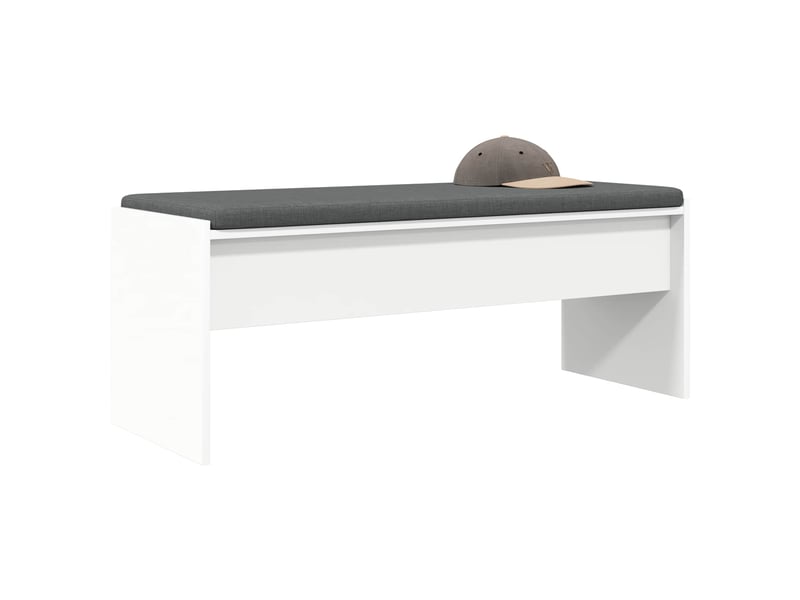  Banc d'entrée, banc interieur avec coussin blanc 103x38x40 cm  - Conforama C