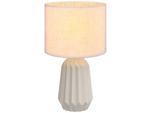 Lampe de table, lampe de chevet avec abat-jour en lin, interrupteur à bascule, lampe de bureau, 22 x 22 x 39 cm, beige
