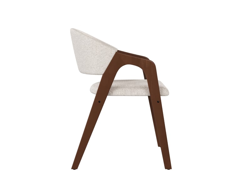 Lot de 4 chaises avec accoudoirs 55.5x60x83 cm noyer et beige avoine - Conforama R
