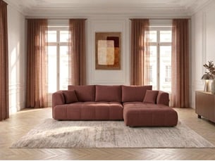 Canapé droit convertible <strong>BOBOCHIC</strong> <strong>CLOVIS</strong> 3 places Tissu rouge