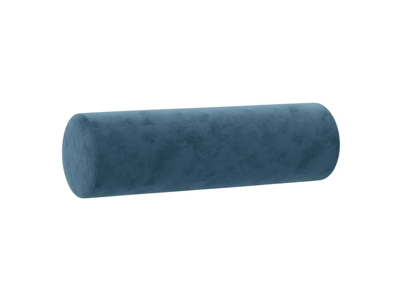  Lot de 2 coussins décoratifs bleu ø15x50 cm velours cf60858  - Conforama C