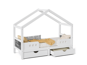 Lit cabane 90x200 cm <strong>HAUSS SPOLE</strong> <strong></strong> coloris blanc