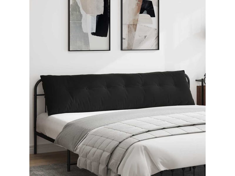  Coussin de dos, coussin de dossier noir 200 x 50 cm tissu en velours côtelé cf54834  - Conforama B