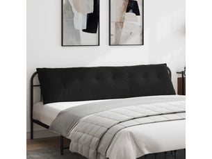 Coussin de dos, coussin de dossier noir 200 x 50 cm tissu en velours côtelé cf54834