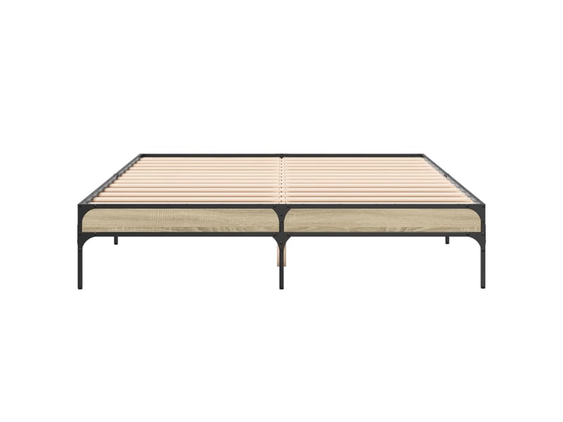  Lit double- lit adulte -  cadre de lit sans matelas chêne sonoma 160x200 cm  - Conforama C