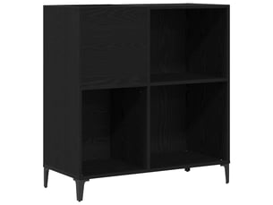 Meuble à vinyles, armoire à disques chêne noir 84,5x38x89 cm bois d'ingénierie shl22925