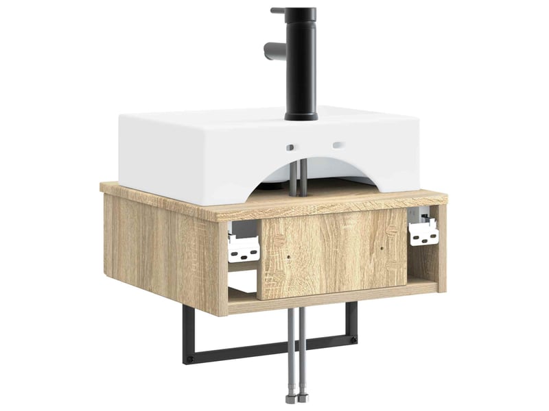 Basin de lavage mural, lavabo chêne sonoma 40x41x39 cm - Conforama E