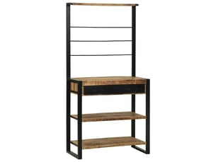 Étagère de cuisine, rangement de cuisine marron et noir 80 x 40 x 160 cm cf41440