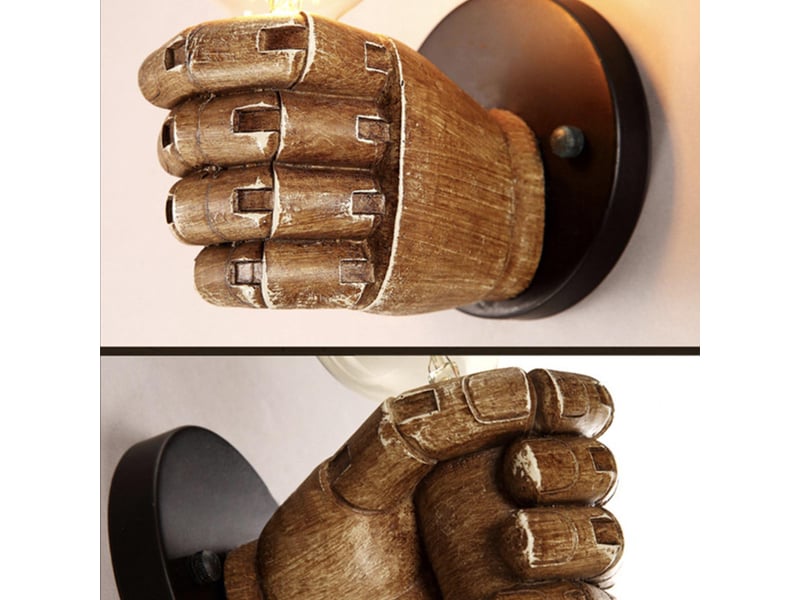  Support de décoration murale en forme de poing, nouveauté, support de lampe décoration artistique pour bar, restaurant, café, main gauche, vert  - Conforama C
