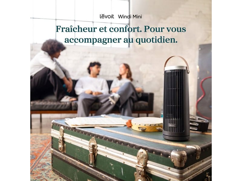  Ventilateur vertical mini 5 vitesses oscillation 90° avec telecommande LEFAF132N - Conforama C