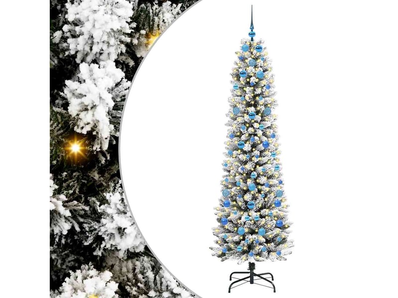  Sapin de noël - arbre de noël artificiel blanc 210 cm pvc, métal et plastique  - Conforama A