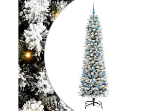 Sapin de noël - arbre de noël artificiel blanc 210 cm pvc, métal et plastique