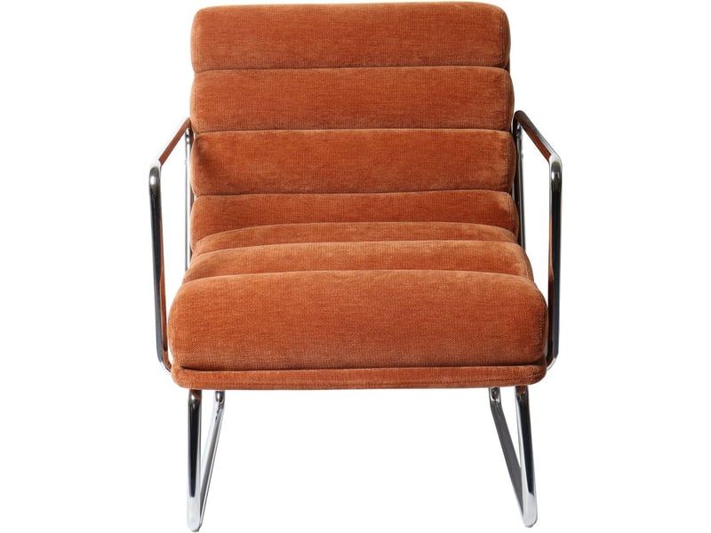  Fauteuil en tissu chenille terracotta - vania Vania - Conforama A