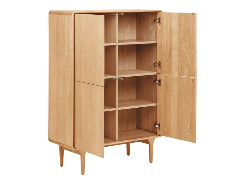 Bona-buffet haut 4 portes vintage chêne naturel 100x140 cm  - Conforama C