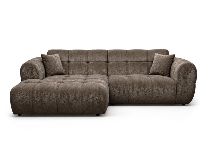  Mini ray - canapé d'angle gauche 4 places en tissu texturé - best mobilier - marron MINI RAY - Conforama A