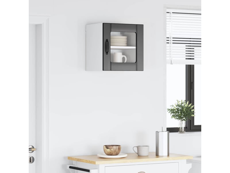  Meuble mural de cuisine, cabinet en verre mural noir 40x31x40cm shl8647  - Conforama D