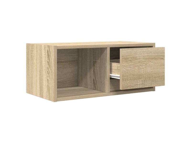  Lot de 2 meuble tv bas salon chêne sonoma 60x31x25,5 cm bois d'ingénierie shl88384  - Conforama E