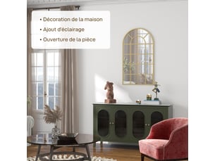 Miroir  de porte coloris doré <strong></strong>  <strong></strong> - 110 cm x 65 cm
