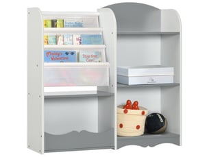 Étagère pour enfants, rangement pour jouets, étagère ouverte pour chambre d'enfant, 85 x 26 x 84 cm, grise