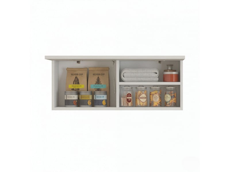 Meuble de salle de bains mural blanc 80 cm à porte abattante, rangement gain de place au style design - Conforama A