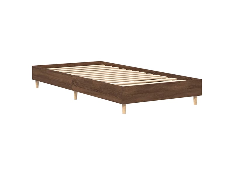  Lit simple- lit adulte -  cadre de lit sans matelas chêne marron 100x200 cm  - Conforama C
