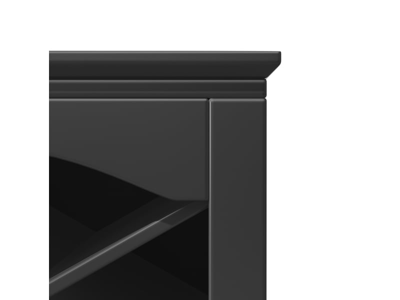  Buffet de cuisine haut 120x40x180 cm – noir – 3 portes, 3 tiroirs et éclairage led multicolore piloté par application  - Conforama E