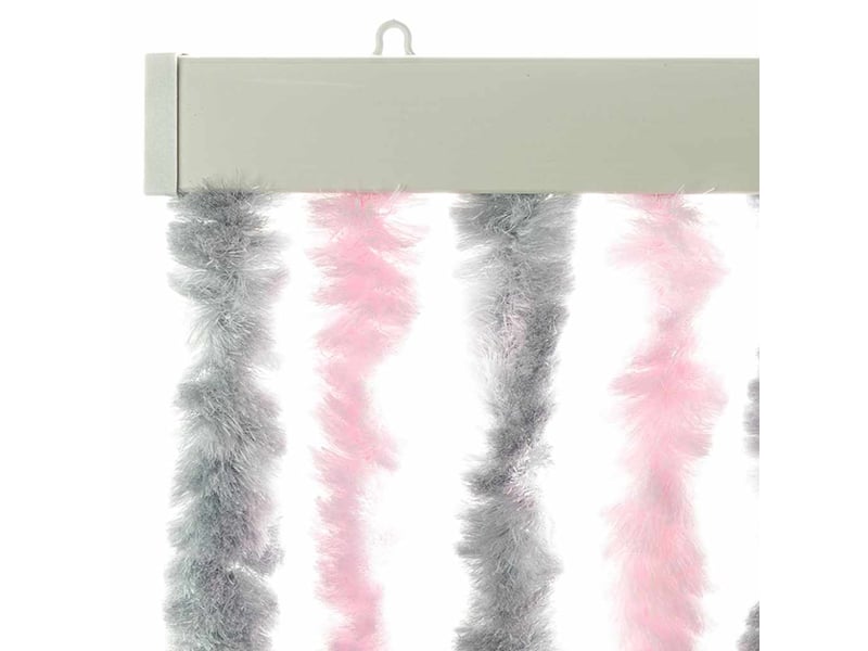  Rideau anti-mouches, moustiquaire gris argenté et rose 56x185 cm chenille cf43526  - Conforama D