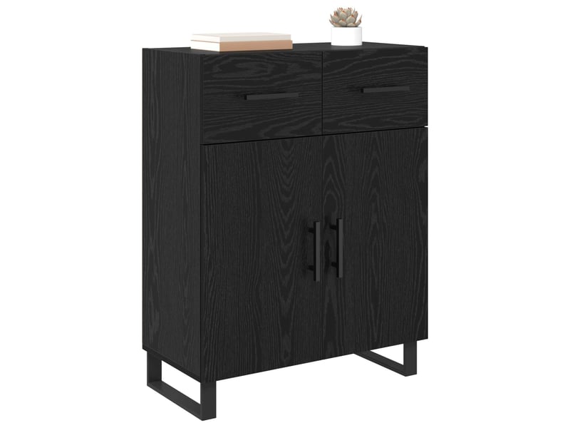  Buffet - bahut - meuble de rangement chêne noir 69,5 x 34 x 90 cm bois d'ingénierie  - Conforama C